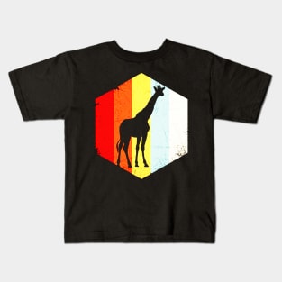 Giraffe Retro Distressed Style Kids T-Shirt